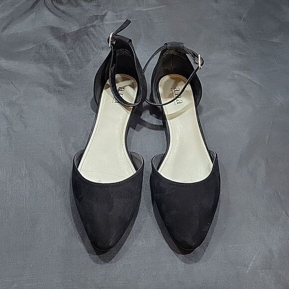 A.N.A A NEW APPROACH POINTED TOE ADJUSTABLE BUCKLE STRAP FLAT SHOE - Picture 2 of 14